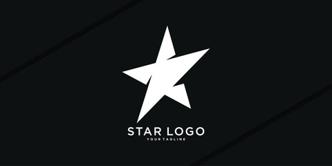 Obraz premium Modern star logo design with abstract shape. Premium Vector