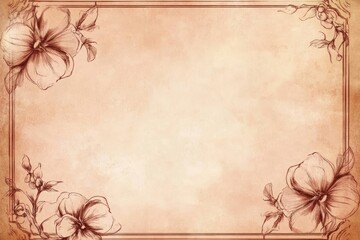 A vintage floral border design on a textured background, ideal for invitations or stationery.
