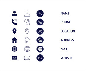 Collection of Connect Icons.Contact us icon set.Contact and Communication Icons.Set of Communication icon.