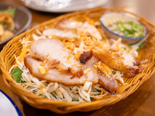 Indulge in delicious grilled chicken salad with fresh veggies a close-up culinary treat