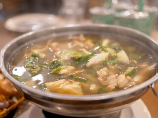 Delicious hot soup recipe cozy restaurant food steamy kitchen close-up comforting meal