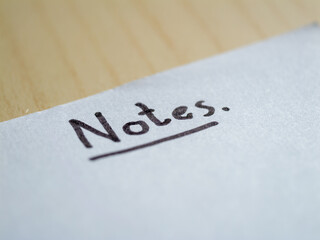 Simple note organization in a home office focused environment for content making