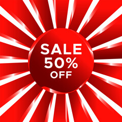 Fototapeta premium sale 50 percent off mega 50% discount offer red banner