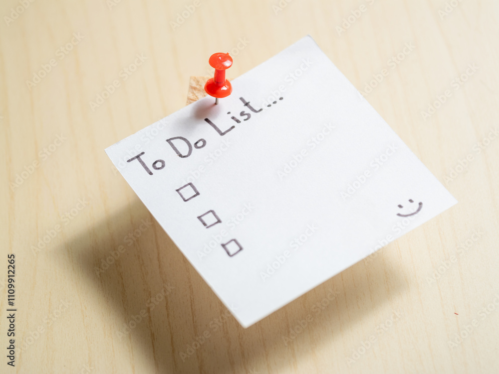 Fototapete organizing daily tasks to-do list creation at home office productivity minimalist focused viewpoint
