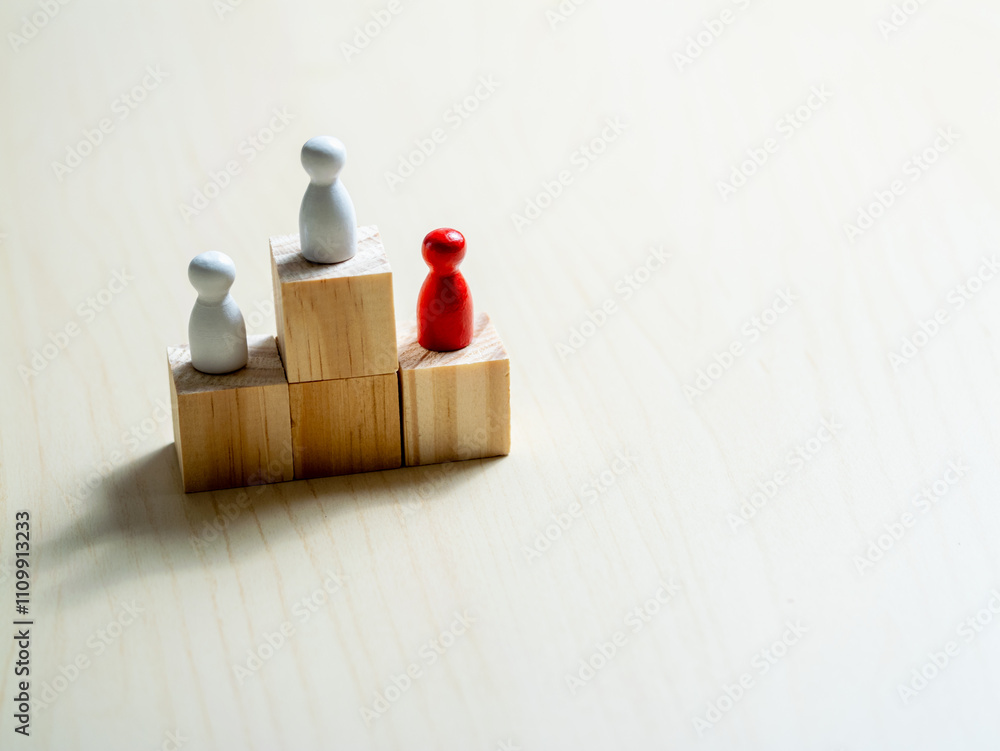 Aufkleber minimalist competition abstract figures in a top-down conceptual environment