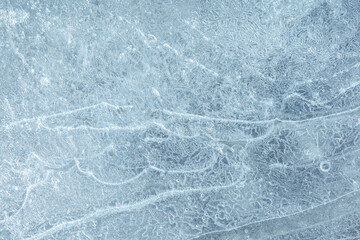 closeup view of winter ice textured background.