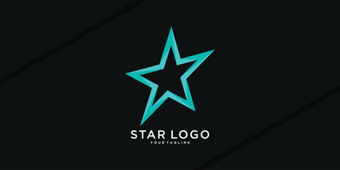 Star logo design with modern shape. Premium Vector