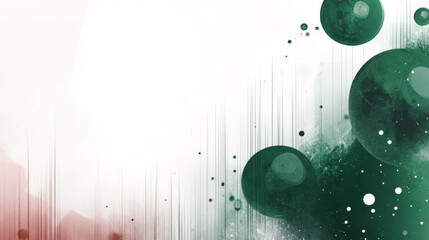 abstract artwork with green circles and vertical lines