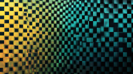 teal and gold abstract checkered cube background