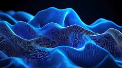Obraz premium Abstract Blue Wave Pattern Digital Art