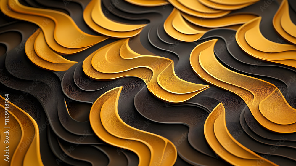 Poster dynamic wave patterns abstract design graphic art modern aesthetic close-up view creative visual con