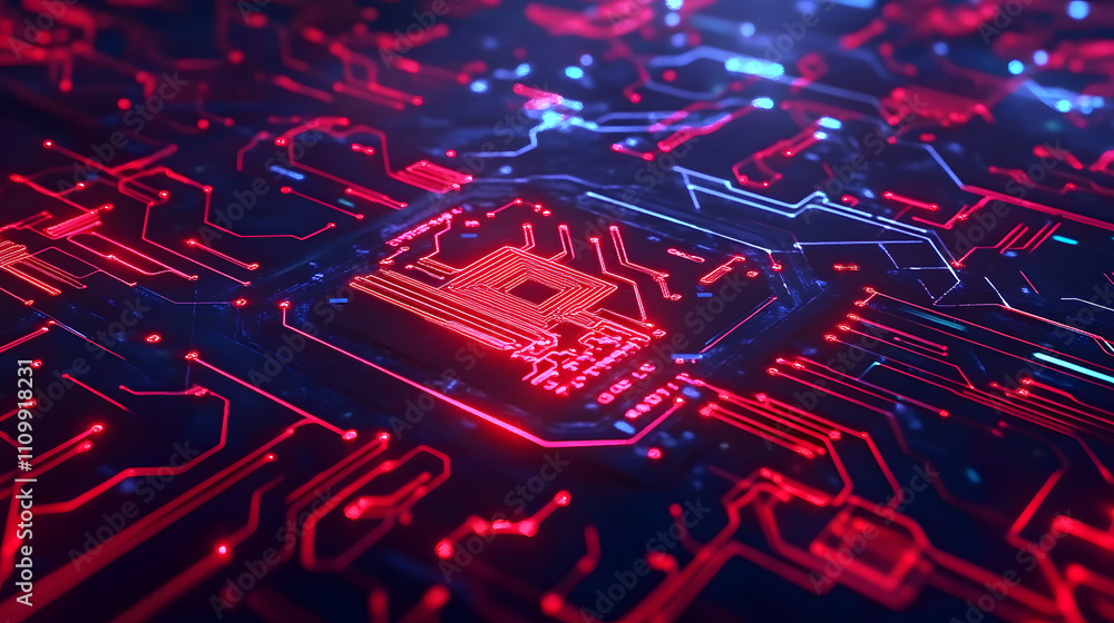 Aufkleber exploring the intricacies of circuit boards technology digital art modern environment close-up view 