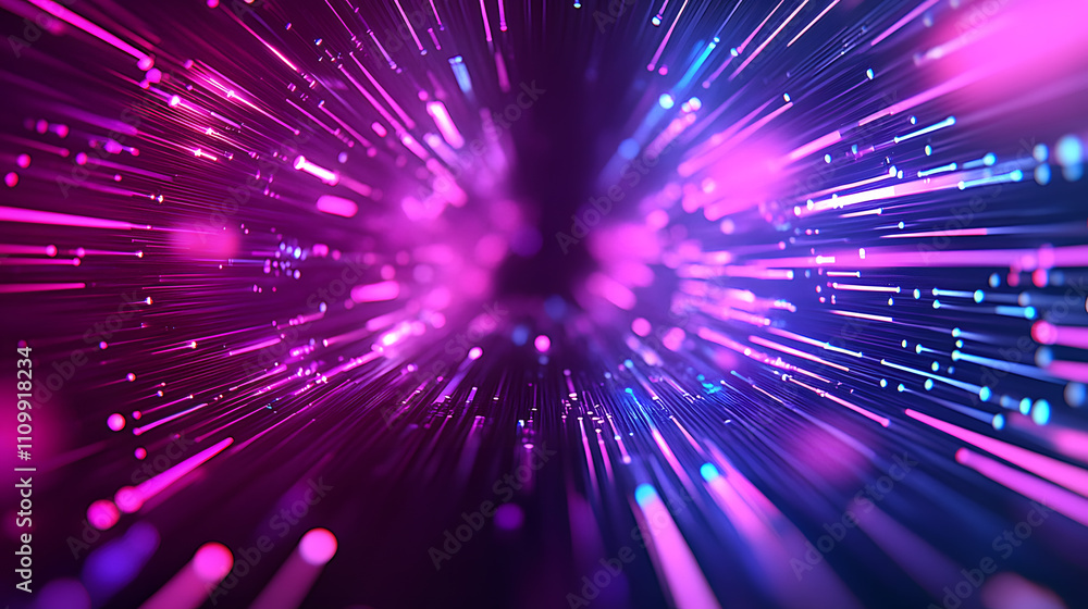 Poster Dynamic light explosion digital art showcase virtual space colorful environment abstract concept stunning visual impact