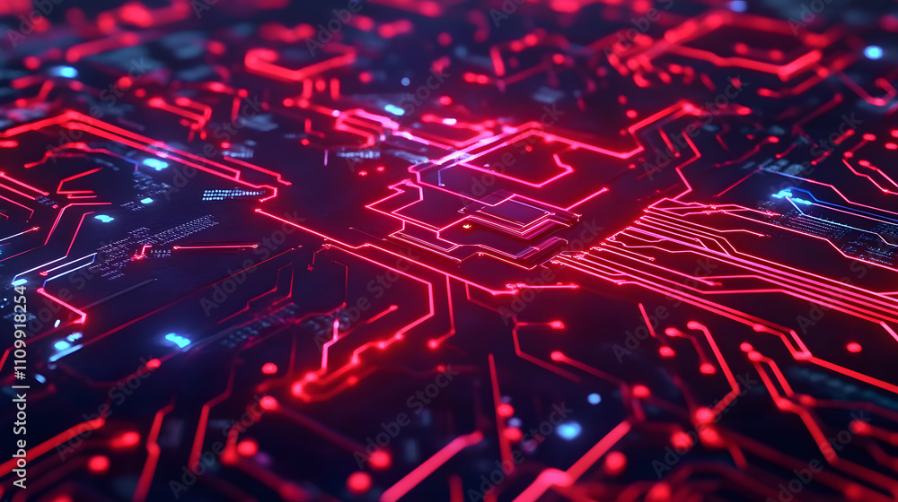 Aufkleber futuristic technology circuitry art digital realm abstract visuals dark background close-up view inn