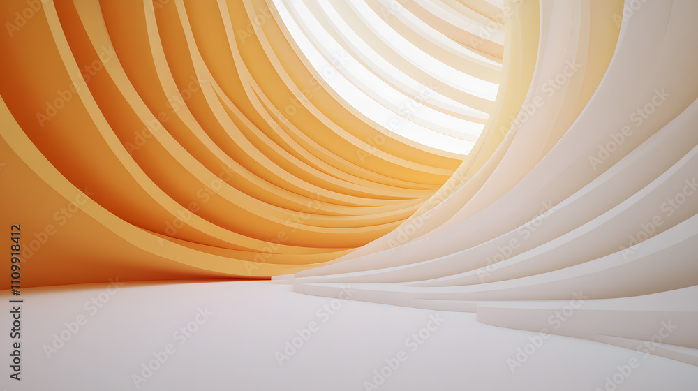 Poster abstract architectural forms digital space 3d rendering modern environment perspective view creative
