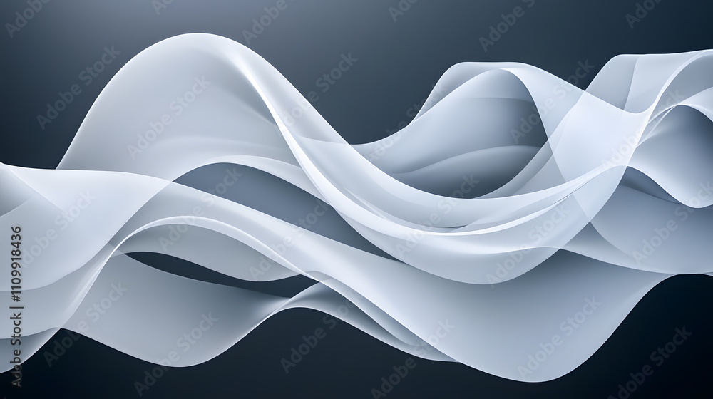 Poster dynamic flow of abstract waves digital art contemporary setting soft colors aesthetic viewpoint visu