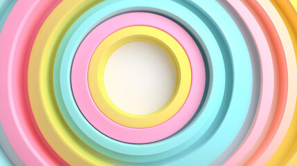 Obraz premium Vibrant circular patterns abstract design visual art colorful environment top-down view creative concepts for branding