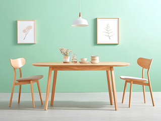 Modern dining room setup home interior design minimalist style light and airy environment contemporary aesthetic