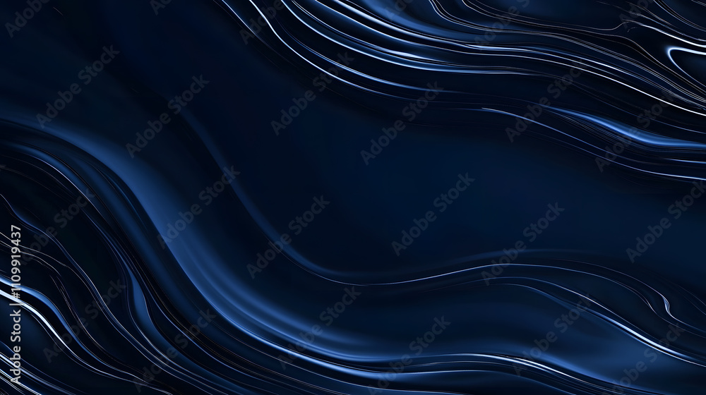Poster dynamic blue wave patterns digital art abstract design modern aesthetic high-resolution visual impac