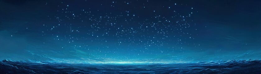 A serene ocean scene under a starry night sky, evoking tranquility and wonder.