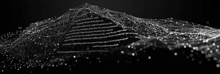 Abstract representation of a digital landscape with interconnected nodes and lines.