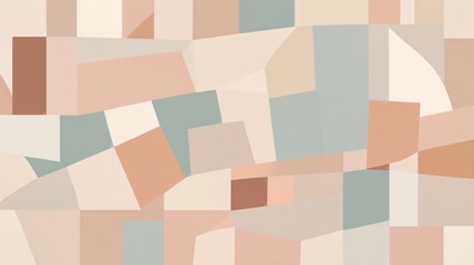 Abstract geometric patterns in soft colors create a visually striking composition for modern decor