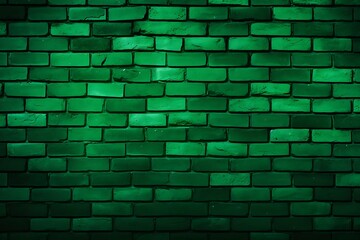 Abstract green brick wall texture background