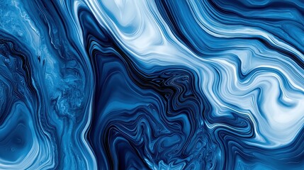 Obraz premium Abstract Blue Swirling Liquid Marble Design