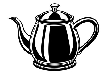 Beautiful black realistic  kettle vector illustration