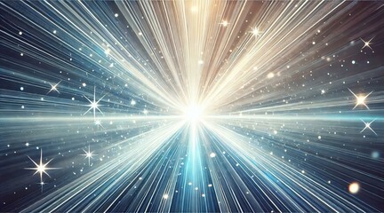 Naklejka premium 宇宙空間に広がる放射状の輝く光のイラスト