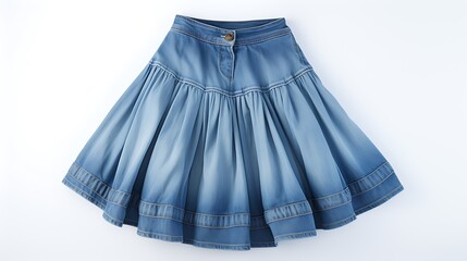 blue skirt isolated on white