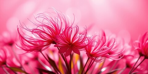 Obraz premium A vibrant bouquet of pink flowers with delicate petals and intricate details, showcasing the beauty of nature's artistry.