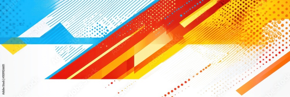 Poster abstract design featuring vibrant colors and dynamic lines for visual impact.