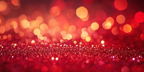 Abstract Red Glitter Background for Christmas and Valentine Celebrations with Bokeh Effects and Shimmering Texture for Creative Projects