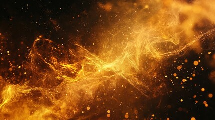 Obraz premium Abstract Golden Fire Energy Swirling Nebula