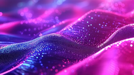 Abstract Purple Pink Blue Wave Light Particles