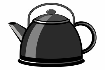 Beautiful black realistic  kettle vector illustration
