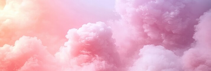 Fototapeta premium Dreamy Pastel Clouds Blending Pink and White Hues in a Serene Sky for a Calming and Ethereal Background Perfect for Creative Projects