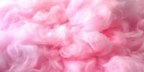 Fototapeta premium Fluffy Pink Cotton Candy Texture Close-Up Ideal for Sweet Treats and Festive Backgrounds in Creative Projects and Food Photography