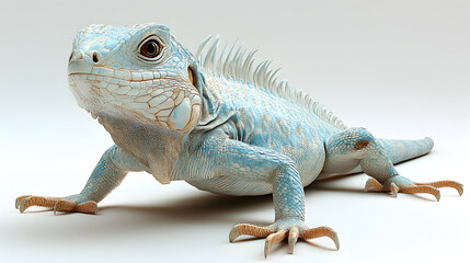 Fototapeta premium Blue iguana action wildlife habitat animal photography studio environment close-up view conservation efforts