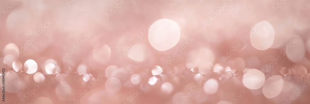 Poster rose gold abstract background with bokeh effect and glittery sparkles for creative projects and desi