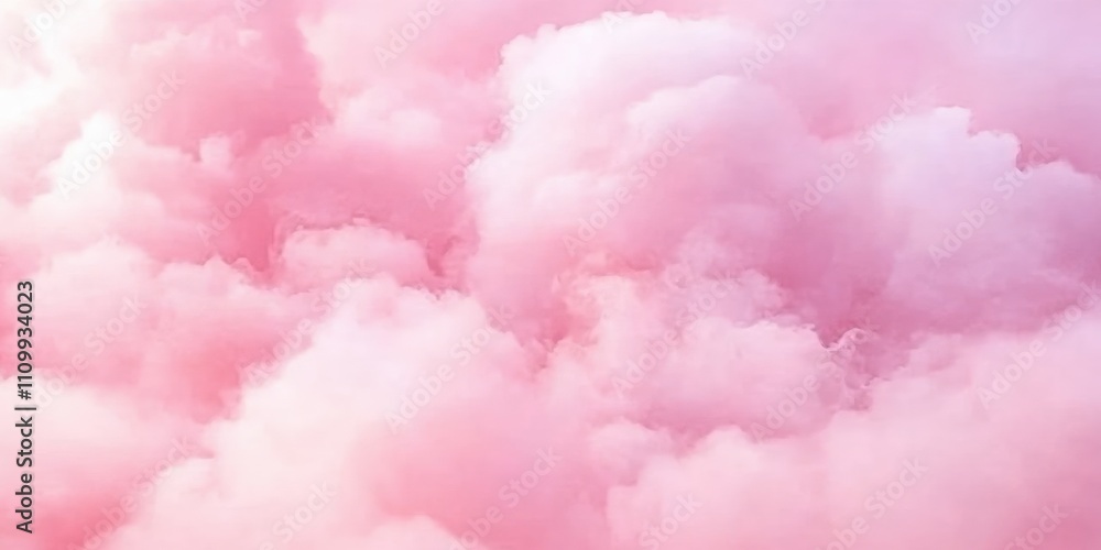 Poster soft pink clouds against a pastel background create a dreamy and serene atmosphere for various desig