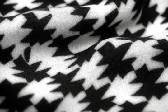 Black and White Houndstooth Fabric Texture