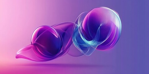 Obraz premium Abstract digital artwork featuring fluid shapes in vibrant colors.