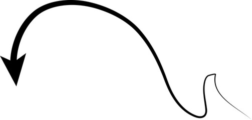 Arrows icons hand drawn, swirl, curve, wave