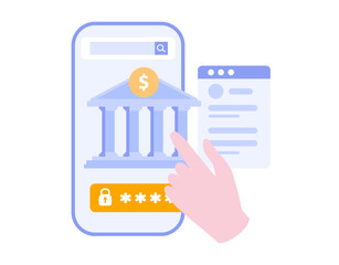Growth money investment, Banking, equity, business people, passive income concept, investing, flat vector illustration for banner
