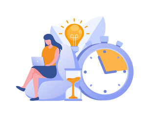 Schedule time management, strategy, target, deadline concept, planner, planning and organization, flat vector illustration banner for website