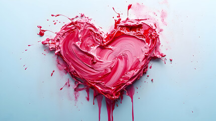 Creative artistry showcase heart-shaped paint splash studio visual art colorful atmosphere abstract perspective love concept