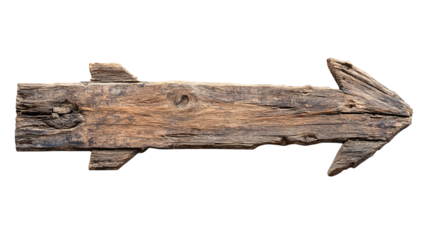 Rustic wooden arrow pointing right.