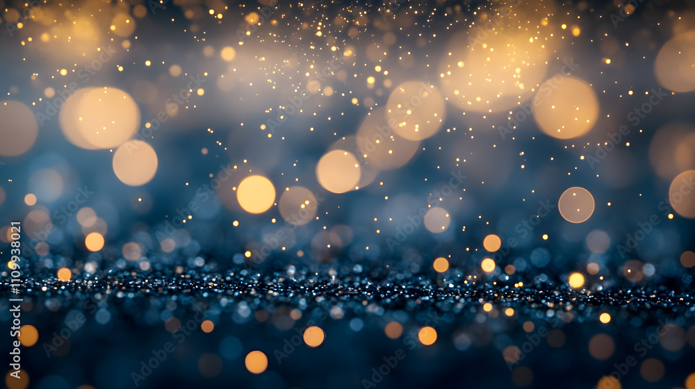 Aufkleber sparkling bokeh background with glowing lights and glittering particles creating a magical and dream